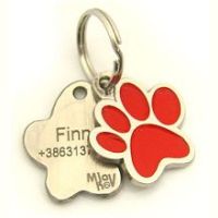 hundemarke mit gravur - Pfote Rot 2.jpg Hundemarken MjavHov - Hundemarke, Hundemarken online, Hundemarken mit gravur, gravierte Hundemarken, Hundeanhänger, Anhänger mit gravur, Hundezubehöer, Rassen Hundemarke, Tieranhänger